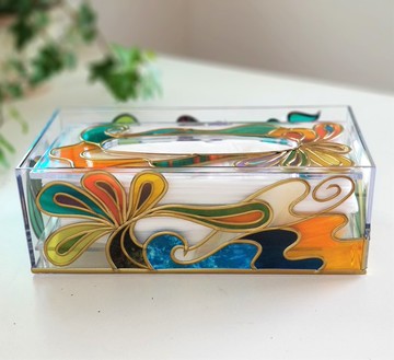 玻璃藝術紙巾盒琉球島2