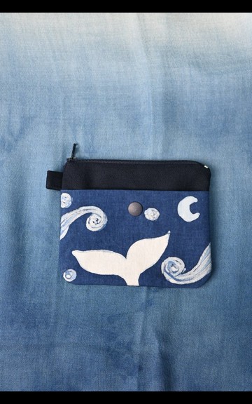 【記憶有限】藍染零錢包-鯨魚尾巴