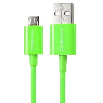 MAGIC 鴻象科技 USB2.0 轉 Micro USB 柔細傳輸充電線  1個  螢光綠  1.5m