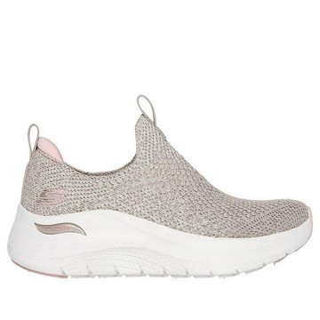【SKECHERS】ARCH FIT 2.0 休閒鞋 女鞋 健走鞋 米白 粉-150321TPPK