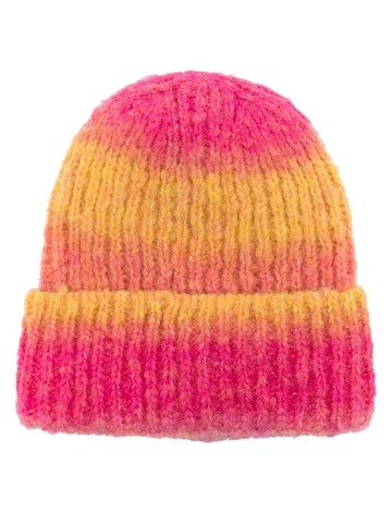MSGM - striped chunky-knit beanie - women - Wool/Acrylic (Fiber)/Polyamide - One Size - Orange