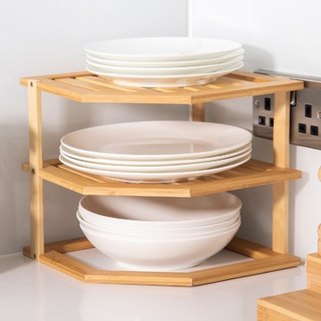 《Copco》竹製三層碗盤收納架- 調味瓶 香料罐 廚房 瓶罐收納架