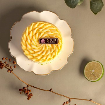 [快速出貨]【久久津】花現檸檬乳酪5吋(附開心蠟燭1+小熊湯匙1+蛋糕刀1)