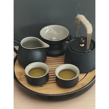 黑陶茶具套裝家用客房辦公室會客輕奢中式陶瓷茶杯小精品泡茶神器