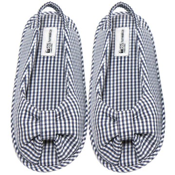 Alice Home 格紋開口室內拖鞋  大號 (240-245mm)  1雙  海軍藍色