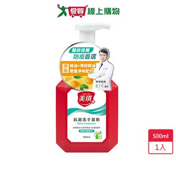 美琪抗菌洗手慕斯淨味防護500ml【愛買】