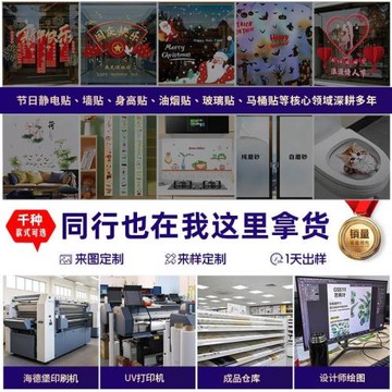 馬年靜電玻璃門貼2026元旦HappyNewYear商場櫥窗氛圍裝飾布置窗花