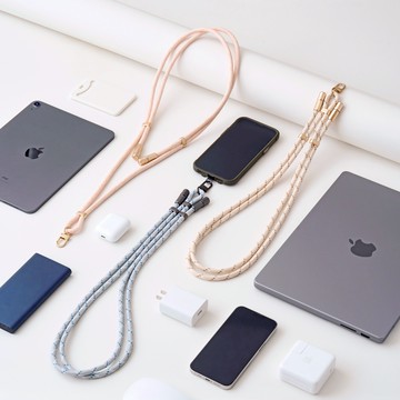 MOZTECH 掛繩充電線 - 草莓牛奶(粉)-TYPE C TO LIGHTNING