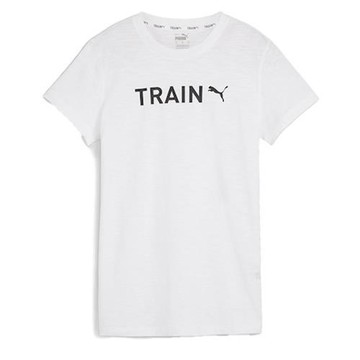 Puma 短袖上衣 女裝 排汗 白【運動世界】52429057