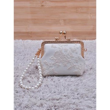 依瑾手作復古蕾絲超纖手工零錢包迷你短款錢包耳機卡包女士口金包