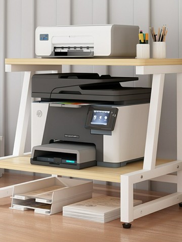 桌面上雙層打印機置物架落地多層小型打印機辦公文件收納整理架子