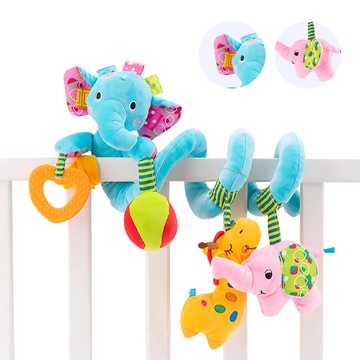 JoyNa - 嬰兒床 推車掛床繞 玩具動物玩偶-藍象床繞