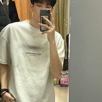 夏季新品 上衣 男生上衣 T恤 短袖上衣 短袖T恤 100%純棉波點設計感印花短袖T恤男夏季寬鬆大碼學生情侶上衣