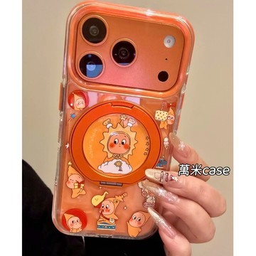 可愛 星星人 360旋轉磁吸支架 適用iPhone18 17 16 15 14 Pro Max手機殼 全包透明磁吸硬殼