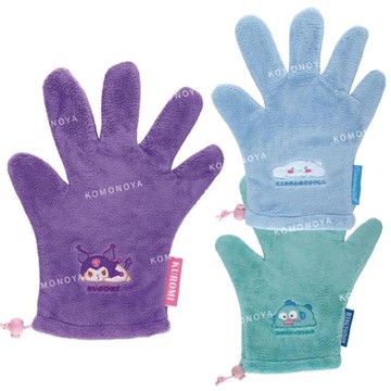 小禮堂 Sanrio 三麗鷗 絨毛吸水擦髮手套 (角色趴姿款) 酷洛米 大耳狗 人魚漢頓