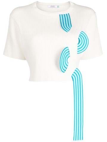 PH5 - Alice layered-detail crop top - women - Cotton/Nylon/Silk/Spandex/Elastane - S - White