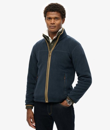 Superdry Men's Estate Full Zip Fleece Navy Size: M