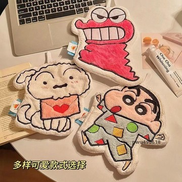 【台灣直售】 吸水擦手巾 可掛式擦手巾蠟筆小新擦手巾掛式可愛超強吸水加厚擦手布衛生間廚房手巾兒童 小方巾 擦手布