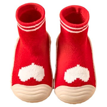 KACAKID寶寶膠底學步鞋 兒童防滑鞋 幼兒學步鞋 兒童室內鞋  24-25(腳長 13~13.5)  紅愛心