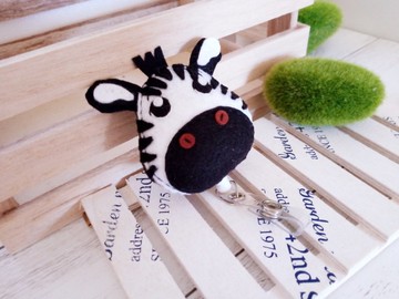 斑馬不織布~尼龍繩伸縮證件夾