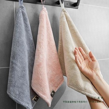 擦手布掛式廚房擦手毛巾吸水抹手布衛生間洗手巾擦手巾珊瑚絨