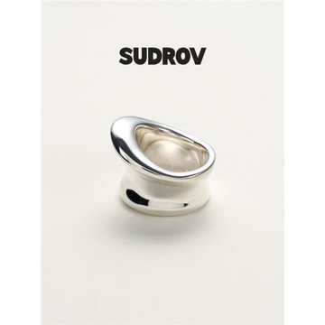 SUDROV素覺戒指 高級感個性寬戒指女潮厚重不規則指環食指戒單戒
