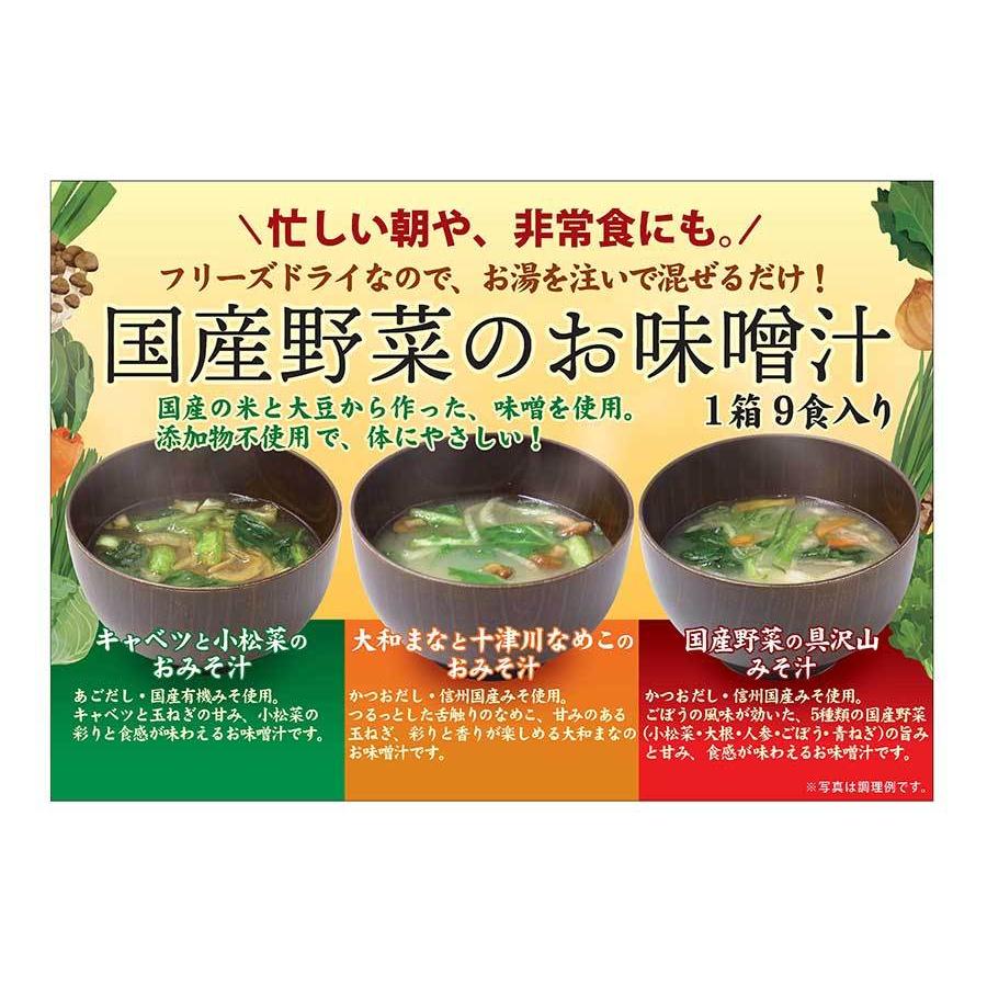 農家さんと作った国産野菜のお味噌汁 ９個入り〔３種×各３個〕（送料無料）