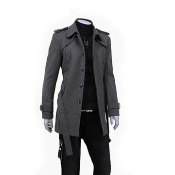 男士單排扣風衣韓版中青年長款外套修身時尚風衣潮商務休閑帥氣厚