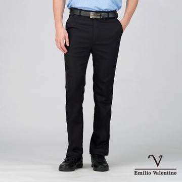Emilio Valentino 范倫鐵諾 男 彈力  保暖厚款 平面休閒褲_黑色(70-4A8761)
