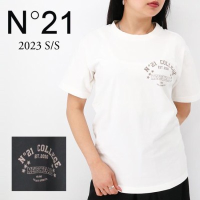 【新品未使用】 N°21 ヌメロヴェントゥーノ レディース T-SHIRT JERSEY ジャージー Tシャツ 半袖 22IN2C0F0514203 【36】カラーNERO