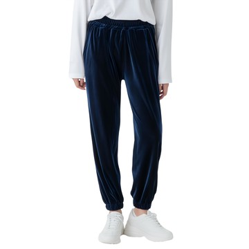 CARET 女款天鵝絨束口運動長褲  L  海軍藍