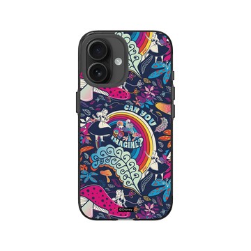 iPhone 16 Clear (相機按鈕) 酷墨灰 - 迪士尼-經典系列 Disney Classics - 愛麗絲夢遊仙境 Alice au pays des merveilles - Motif rétro