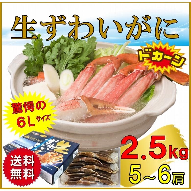 かに カニ ずわいがに 生ズワイガニ 特大 ５Lサイズ ３kg 6〜7肩 船凍 鮮度抜群 魚介類海産物 ギフト