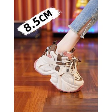 歐貨老爹鞋女加絨2025新款冬季百搭休閑鞋子厚底小個子內增高女鞋