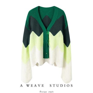 美到沾沾自喜~新款粉色羊絨毛衣開衫女時尚羊絨針織衫外套女寬松