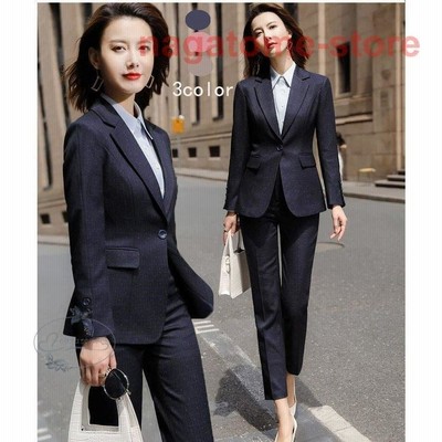 リクルートスーツレディース 3点 ビジネススーツ 細身シルエット フォーマル パンツスーツ ブラウス 就活 面接 オフィス Ol 事務服 通販 Lineポイント最大get Lineショッピング