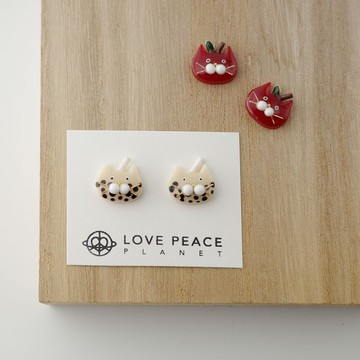 貓貓好朋友耳環 一般款 | 珍珠奶茶