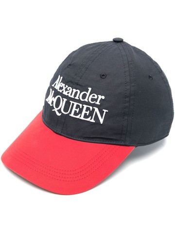 Alexander McQueen - logo embroidered baseball cap - men - Polyester/Cotton - XL - Blue