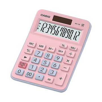 卡西歐CASIO桌上型計算機/12位元/MX-12B-PKLB/水藍x粉紅