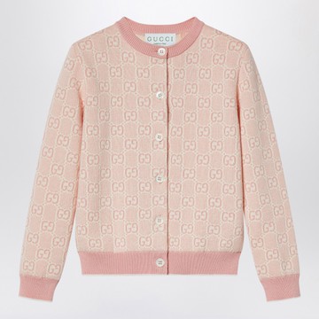 Cardigan GG jacquard pink/white