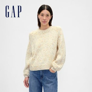 【GAP】女裝|圓領長袖針織衫-多色選(850199)