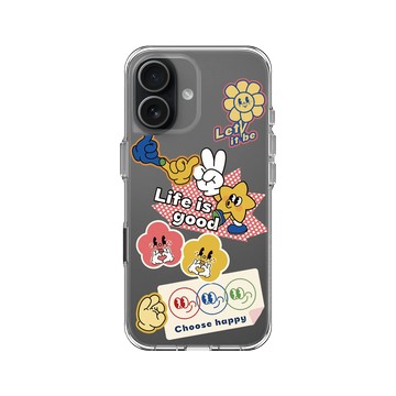 iPhone 17 Clear Case（相機按鈕） 透明 - Positive Vibes / 正好能量 - 貼上好心情