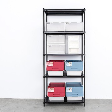 dayneeds 極致工藝 90x45x210cm五層置物架(烤漆黑) 收納架/儲藏架/書架