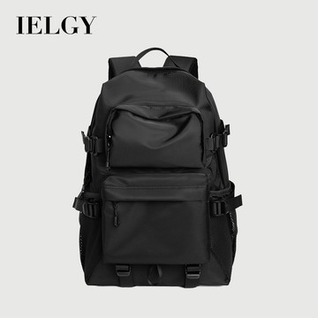 IELGY 潮流男士後背包 學生書包大容量旅行休閒男包