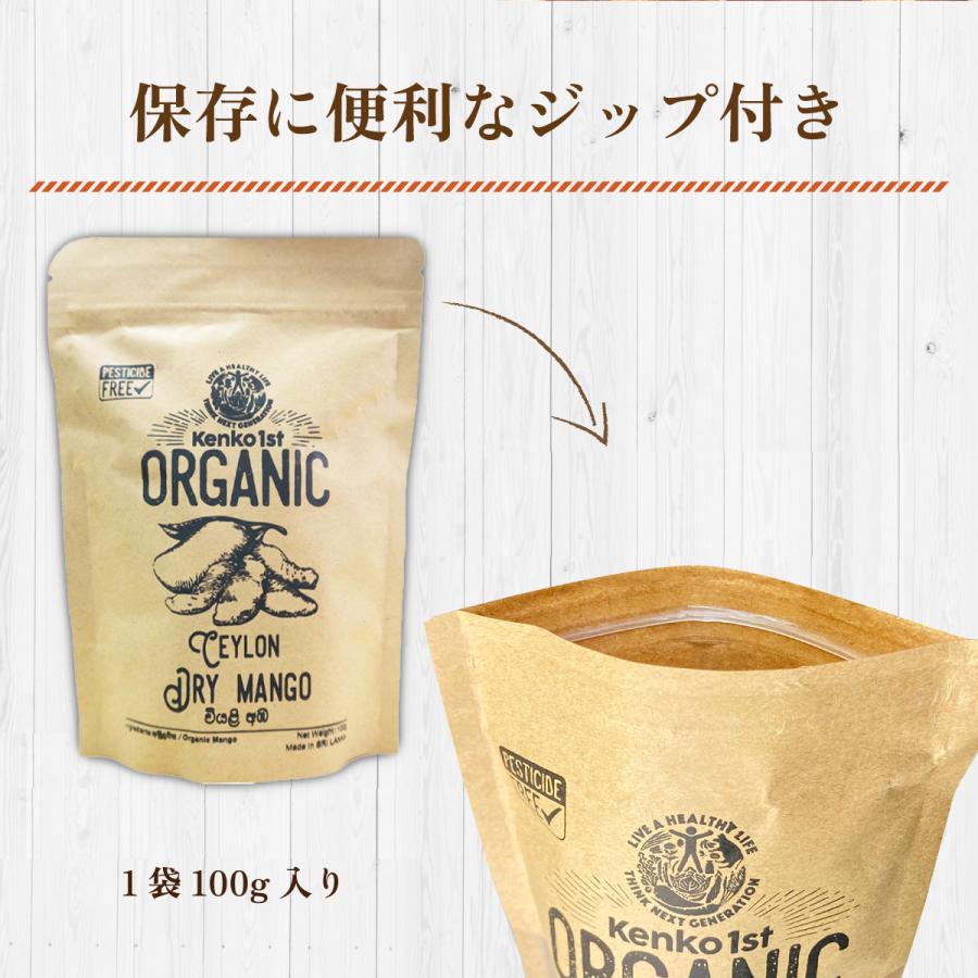 ドライマンゴー 有機 オーガニック 100g スリランカ マンゴー ドライフルーツ 砂糖不使用 無添加 有機JAS認証 美容 健康