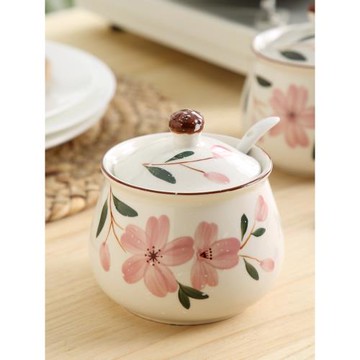 日式陶瓷調味罐豬油罐鹽罐調料罐油潑辣子罐家用辣椒油罐耐高溫