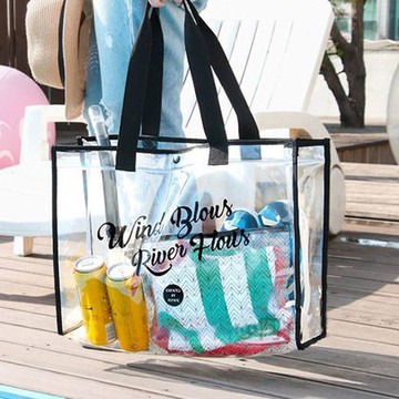 Bubbly Day 大尺寸沙灘包 游泳防水戲水包  黑色  47 x 15 x 35 cm