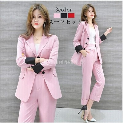 セットアップ スーツレディース 2点セット おしゃれ パンツスーツ 着痩せ 30代40代50代 春秋冬 オフィス ビジネス フォーマルスーツ 通勤 お宮参り 七五三 通販 Lineポイント最大get Lineショッピング