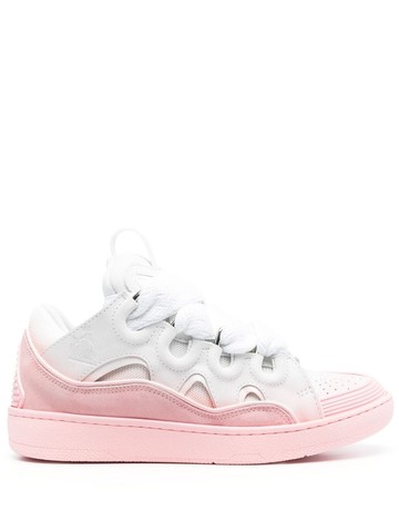 Lanvin - Curb lace-up sneakers - women - Bos Taurus/Polyester/Polyamide/Elastane/Polyester/Polyamide/Bos Taurus/Elastane/Rubber - 40 - Pink