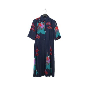 Back to Green-復古長袖洋裝 日本武士 撞色g-19//vintage dress